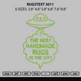 Rugstext 3011 Embroidery File 6 sizes