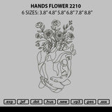 Hands Flower 2210 Embroidery File 6 sizes