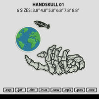 Handskull 01 Embroidery File 6 sizes