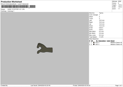 Hand 2904a Embroidery File 6 sizes