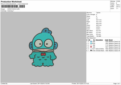 HANGYODON Embroidery File