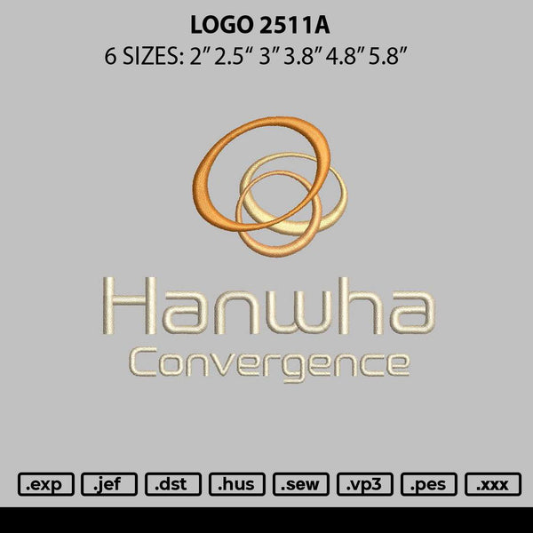 Logo 2511a Embroidery File 6 sizes
