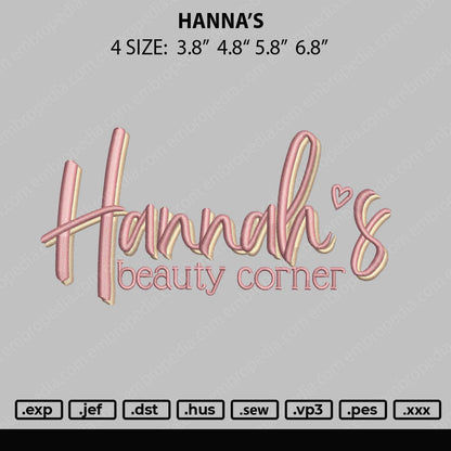 Hannah Embroidery File 4 size