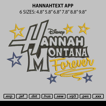 Hannahtext App Embroidery File 6 sizes