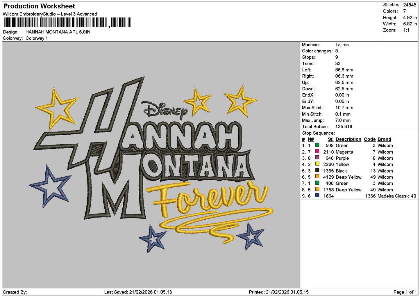 Hannahtext App Embroidery File 6 sizes