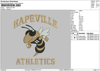 Hapevilletext Embroidery File 6 sizes