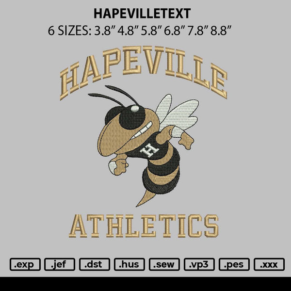 Hapevilletext Embroidery File 6 sizes