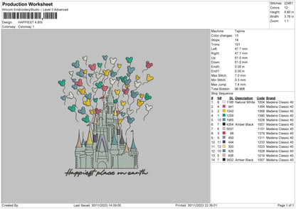 Happiest Embroidery File 6 sizes