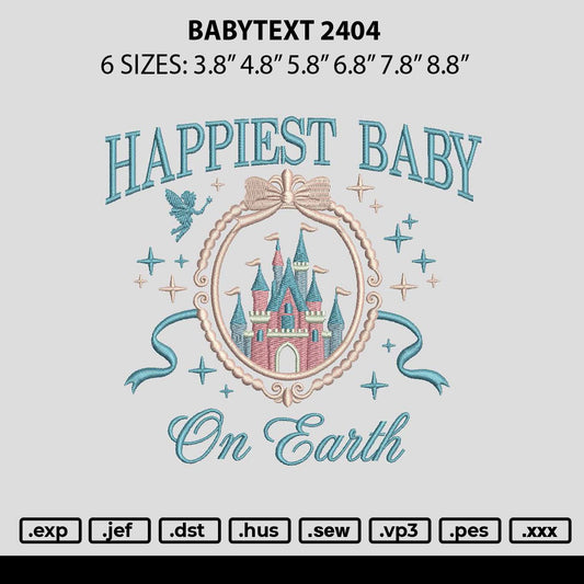 Babytext 2404 Embroidery File 6 sizes
