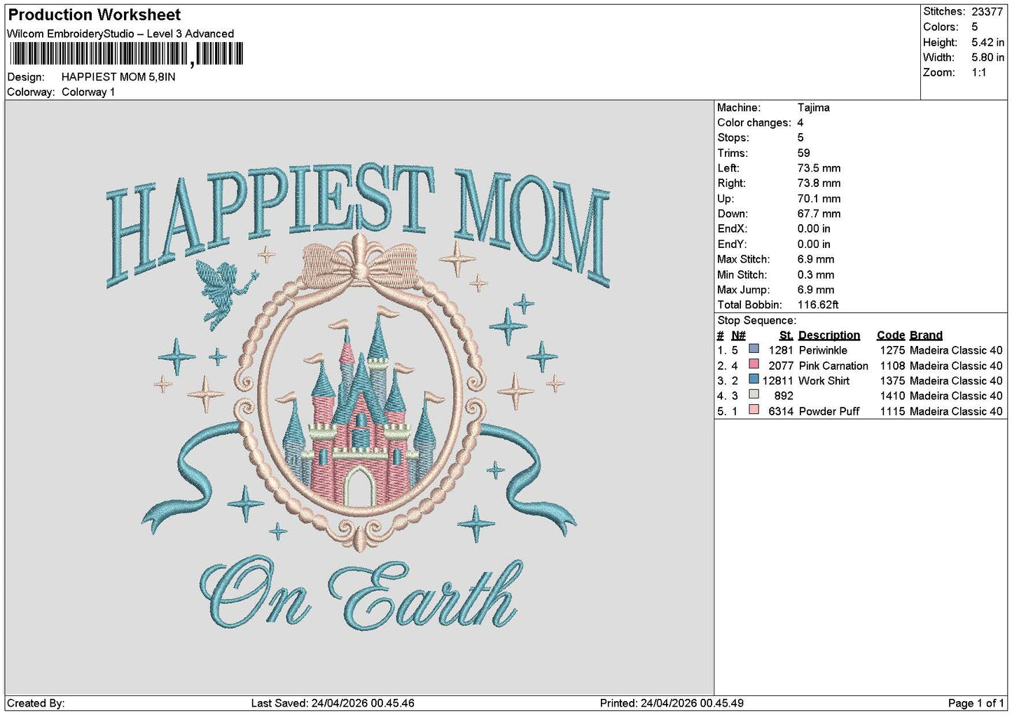 Momtext 2404 Embroidery File 6 sizes