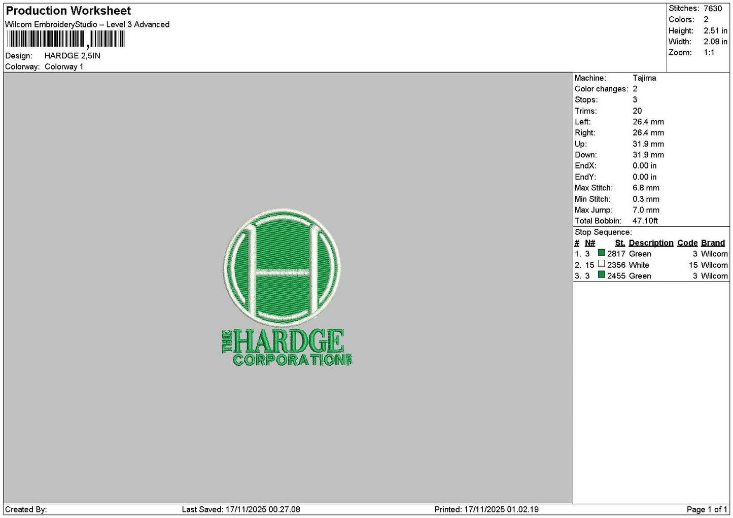 Hardgetext Embroidery File 6 sizes