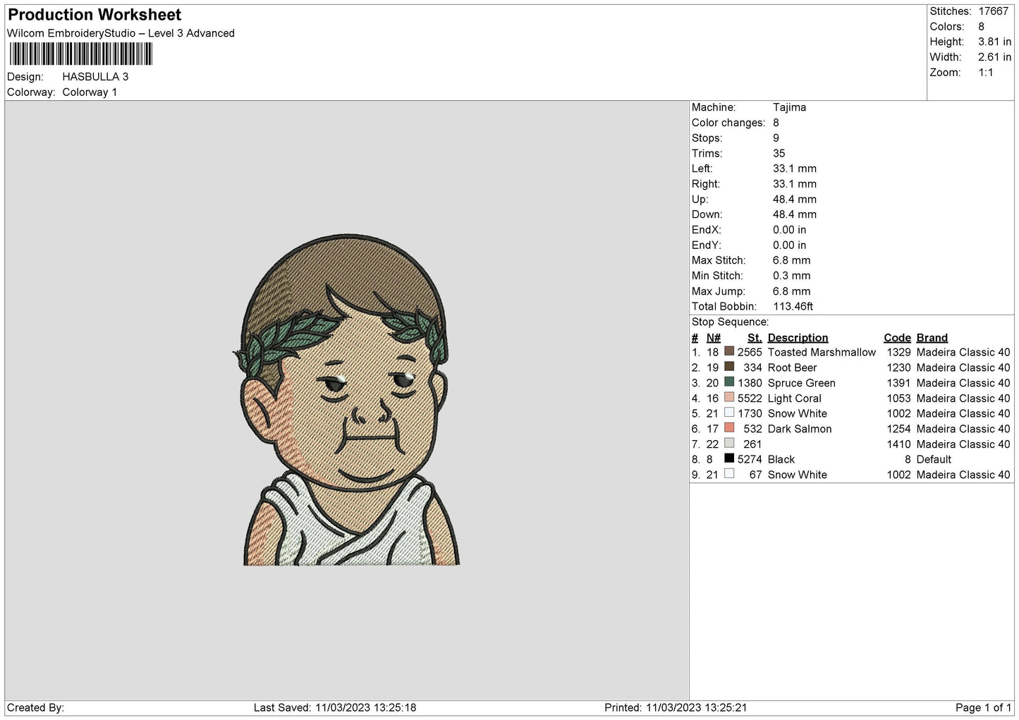 Chibi Man Embroidery File 6 sizes