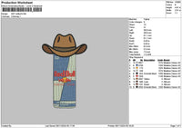 Hat Bull Embroidery File 6 sizes