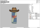 Hat Bull Embroidery File 6 sizes