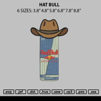 Hat Bull Embroidery File 6 sizes