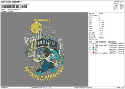 Haunted M Embroidery File 6 sizes