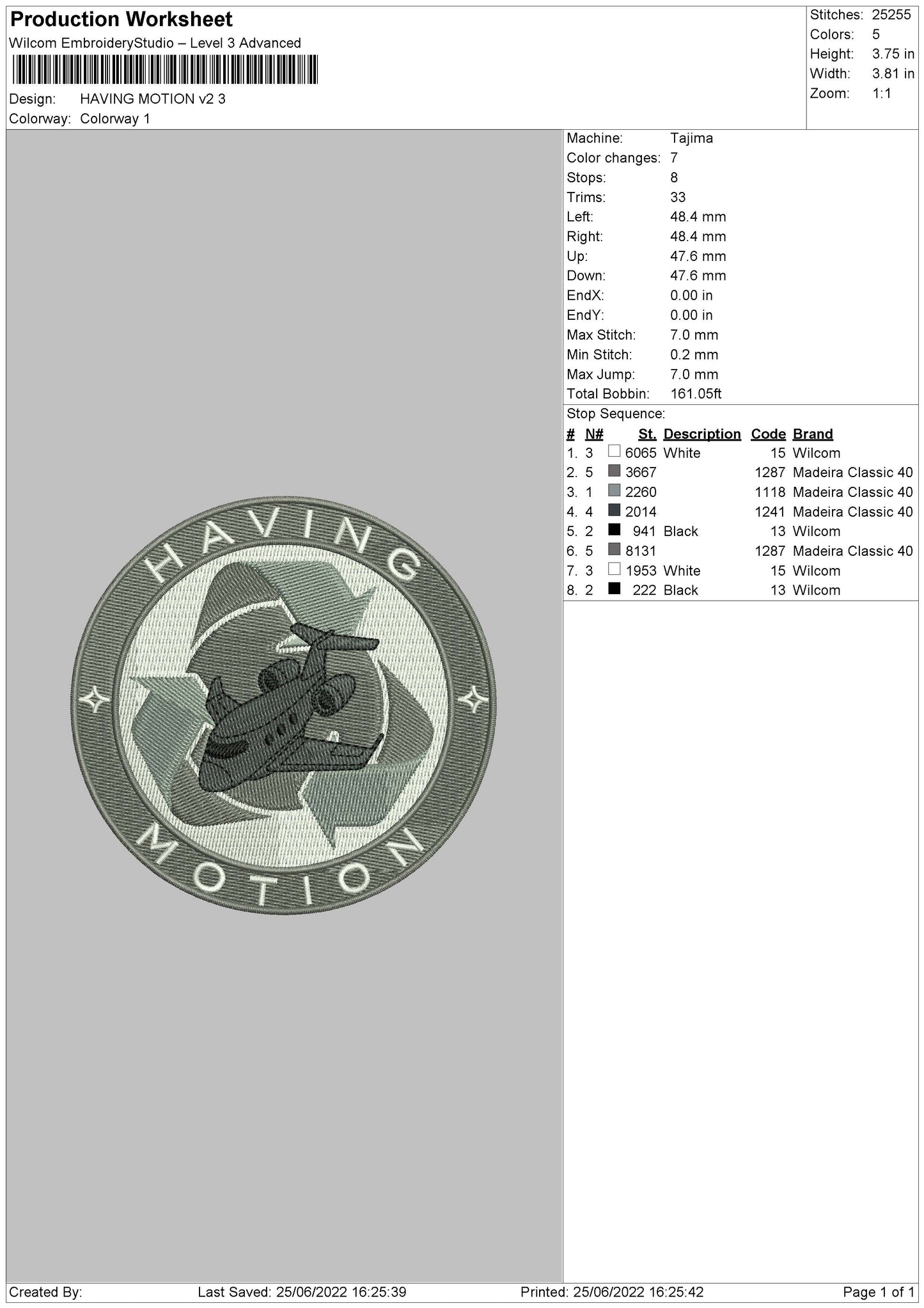 Having Motion V2 Embroidery File 4 size