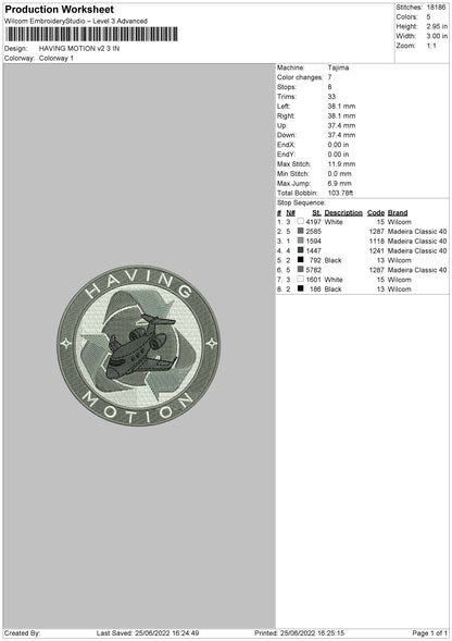 Having Motion V2 Embroidery File 4 size