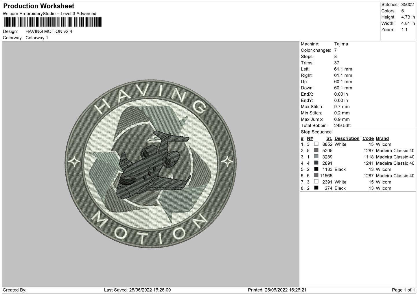 Having Motion V2 Embroidery File 4 size