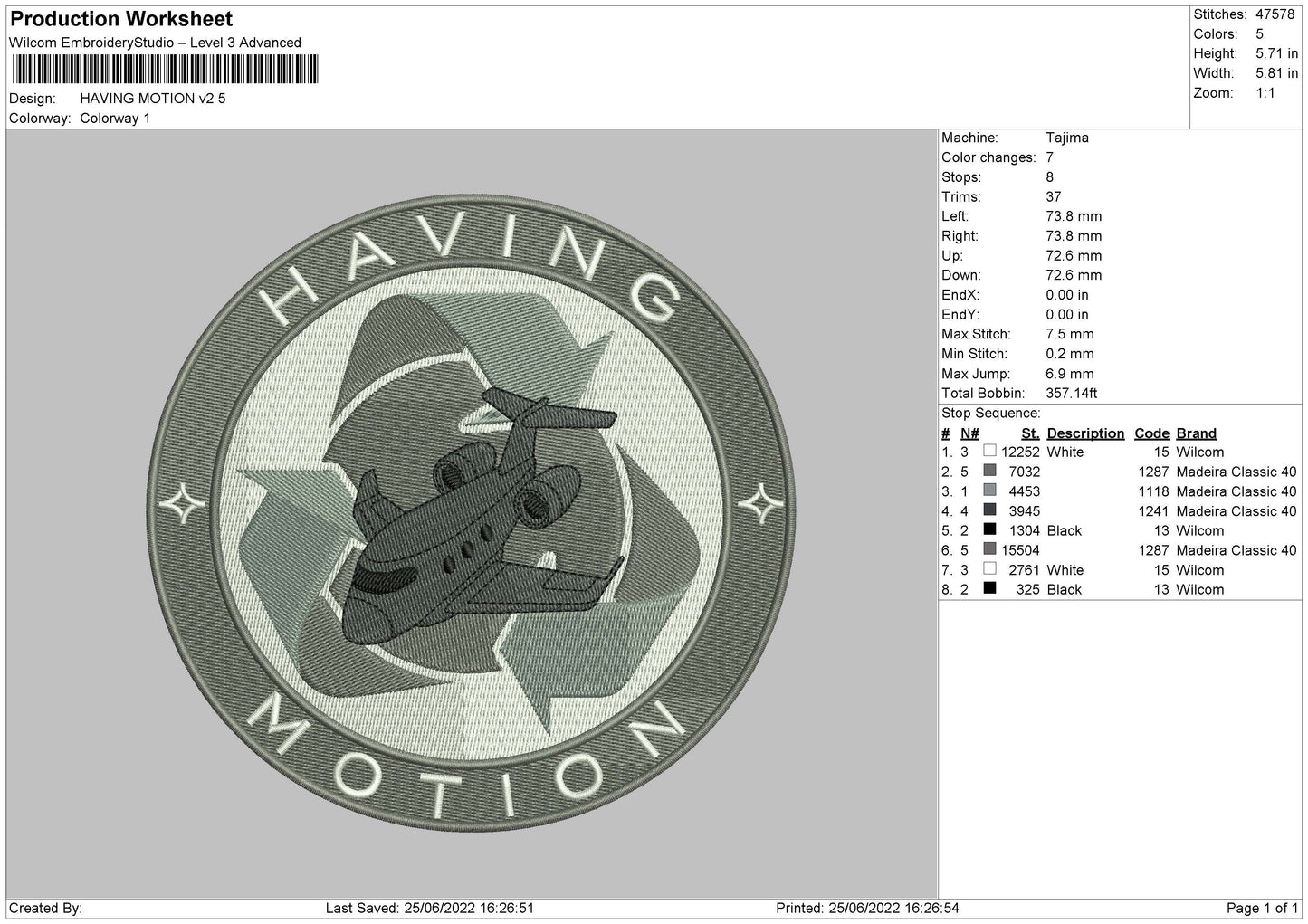 Having Motion V2 Embroidery File 4 size