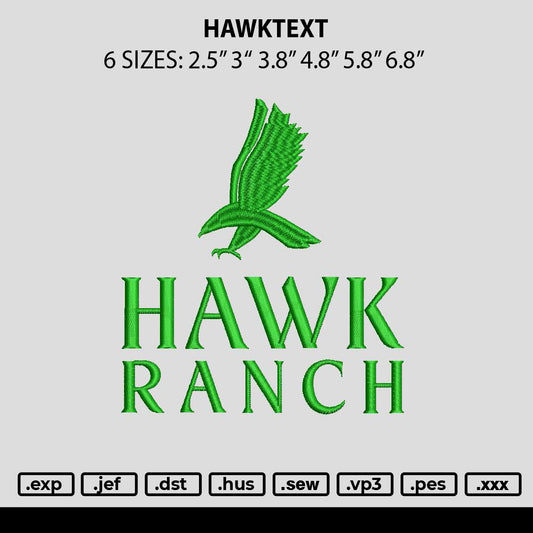 Hawktext 2705 Embroidery File 6 sizes