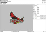 Hawks 0809 Embroidery File 6 sizes