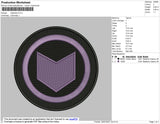 Hawkeye Embroidery File 4 size