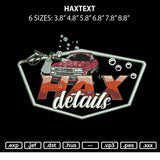 Haxtext Embroidery File 6 sizes