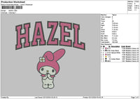 Hazeltext Embroidery File 6 sizes