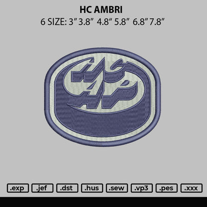 Hc Ambri Embroidery File 6 sizes