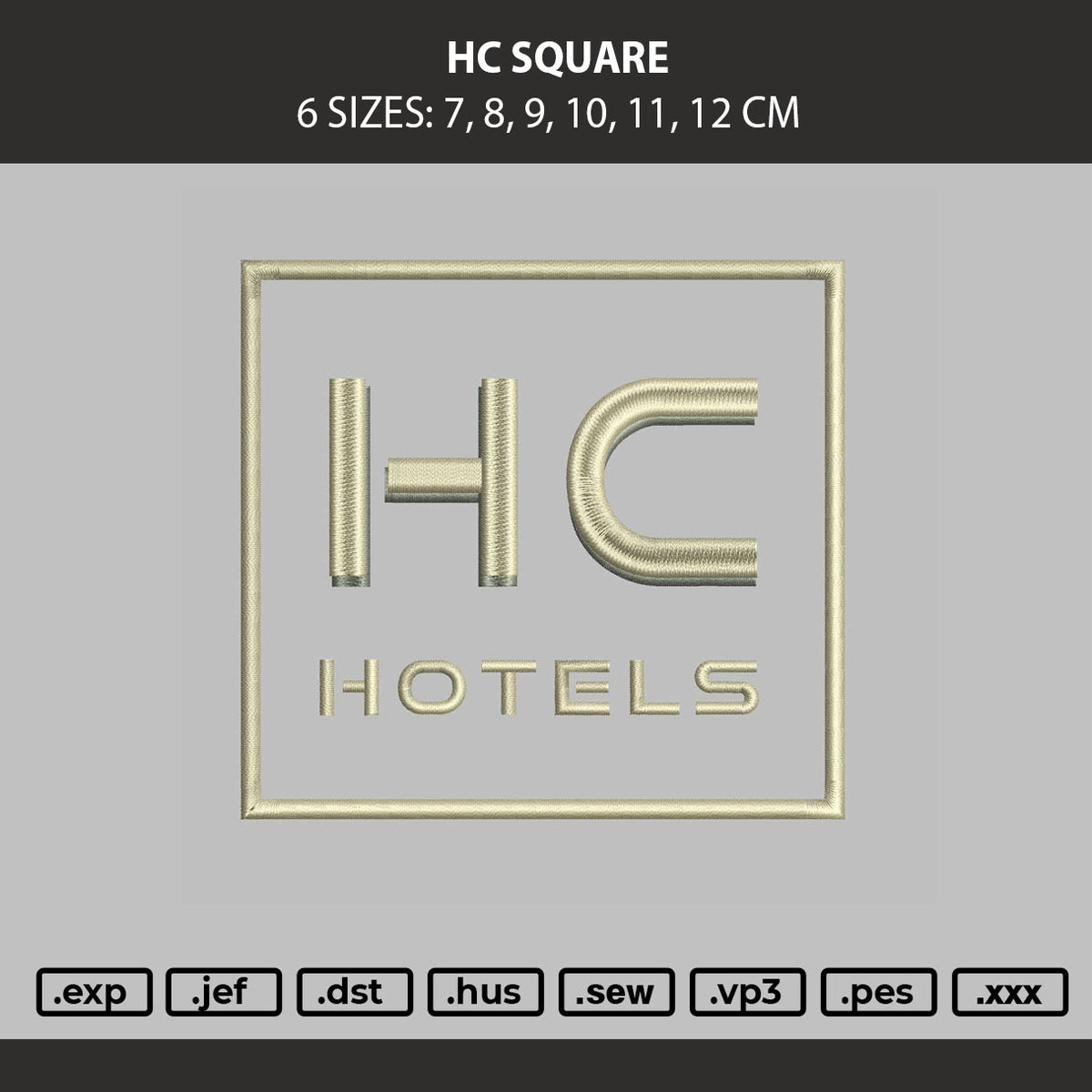 Hc Square Embroidery Machine Design File 6 sizes