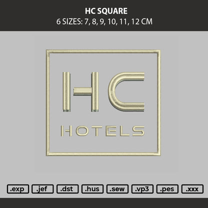 Hc Square Embroidery Machine Design File 6 sizes