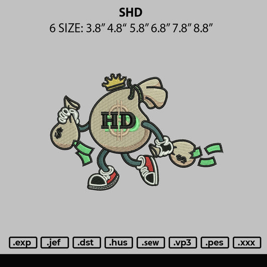 Shd Embroidery File 6 sizes