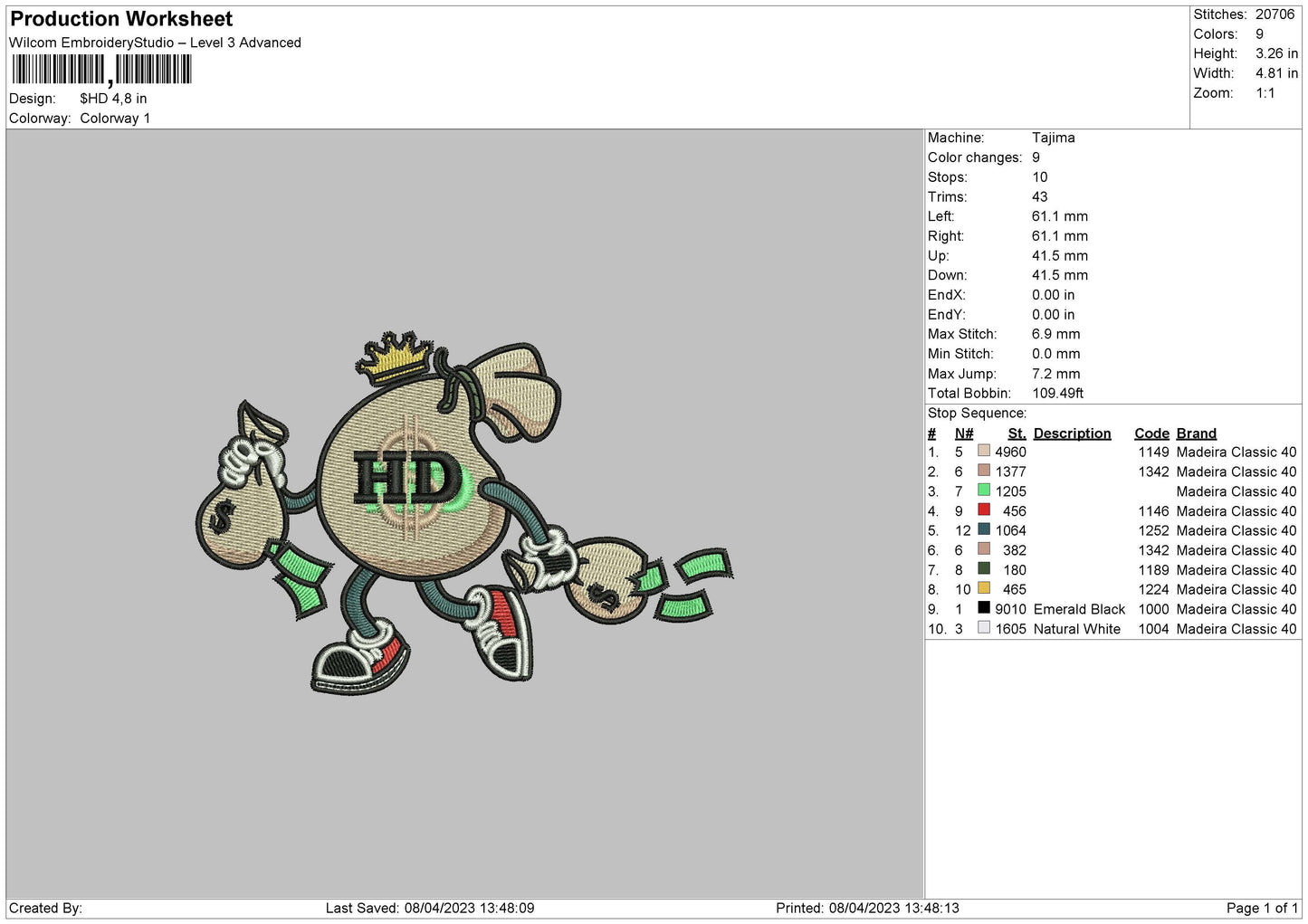 Shd Embroidery File 6 sizes