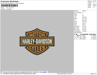 Harley D Logo Embroidery File 8 Size