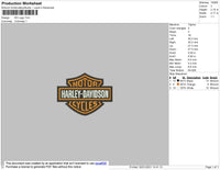 Harley D Logo Embroidery File 8 Size