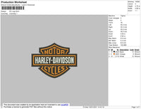 Harley D Logo Embroidery File 8 Size