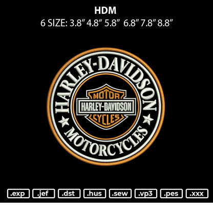 Hdm Embroidery File 6 sizes