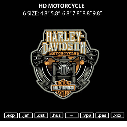 Hd Motorcycle Embroidery File 6 sizes