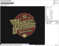 Harley Davidson 01 Embroidery File 6 Size