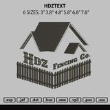 Hdztext Embroidery File 6 sizes