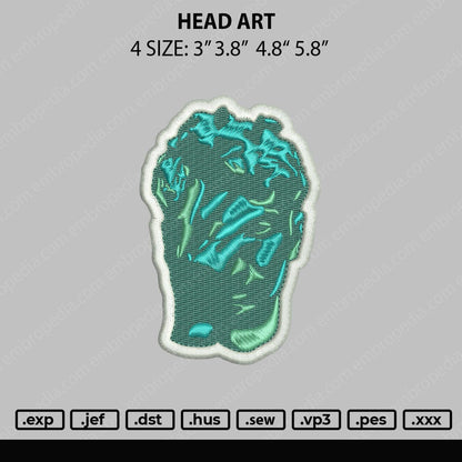 Head Art Embroidery File 4 size