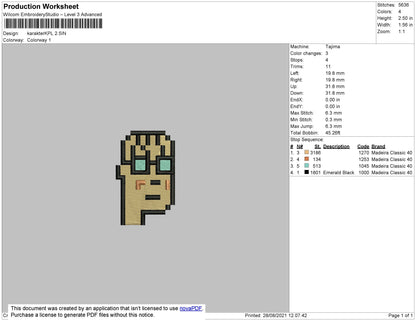 Head Character Embroidery File 4 size