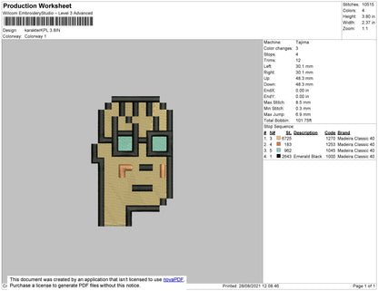 Head Character Embroidery File 4 size