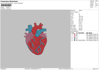 Heart Embroidery File 6 sizes