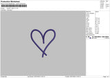 Heart Line V1 Embroidery File 6 sizes