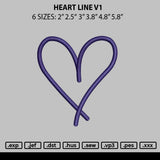 Heart Line V1 Embroidery File 6 sizes