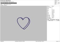 heart Line V2 Embroidery File 6 sizes