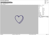 heart Line V2 Embroidery File 6 sizes