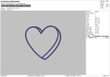 heart Line V2 Embroidery File 6 sizes